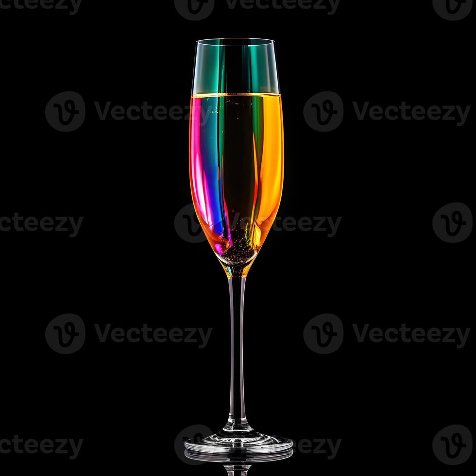 glass of champagne colorful minimalism photo
