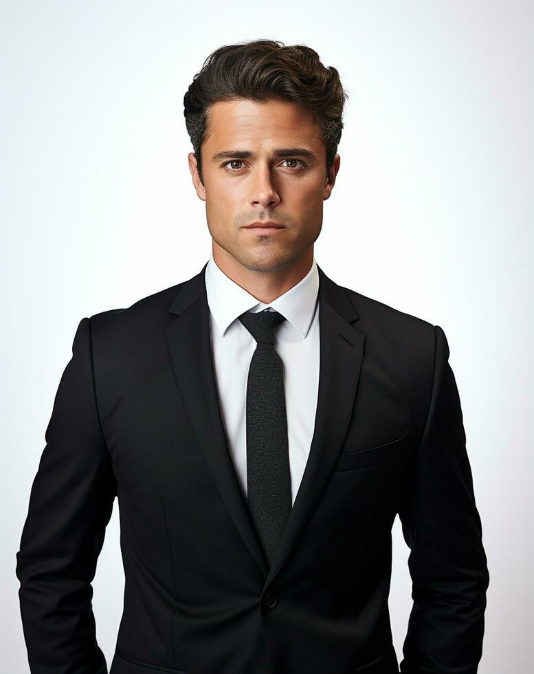 Ai generative Business man in a suit white transparent background photo
