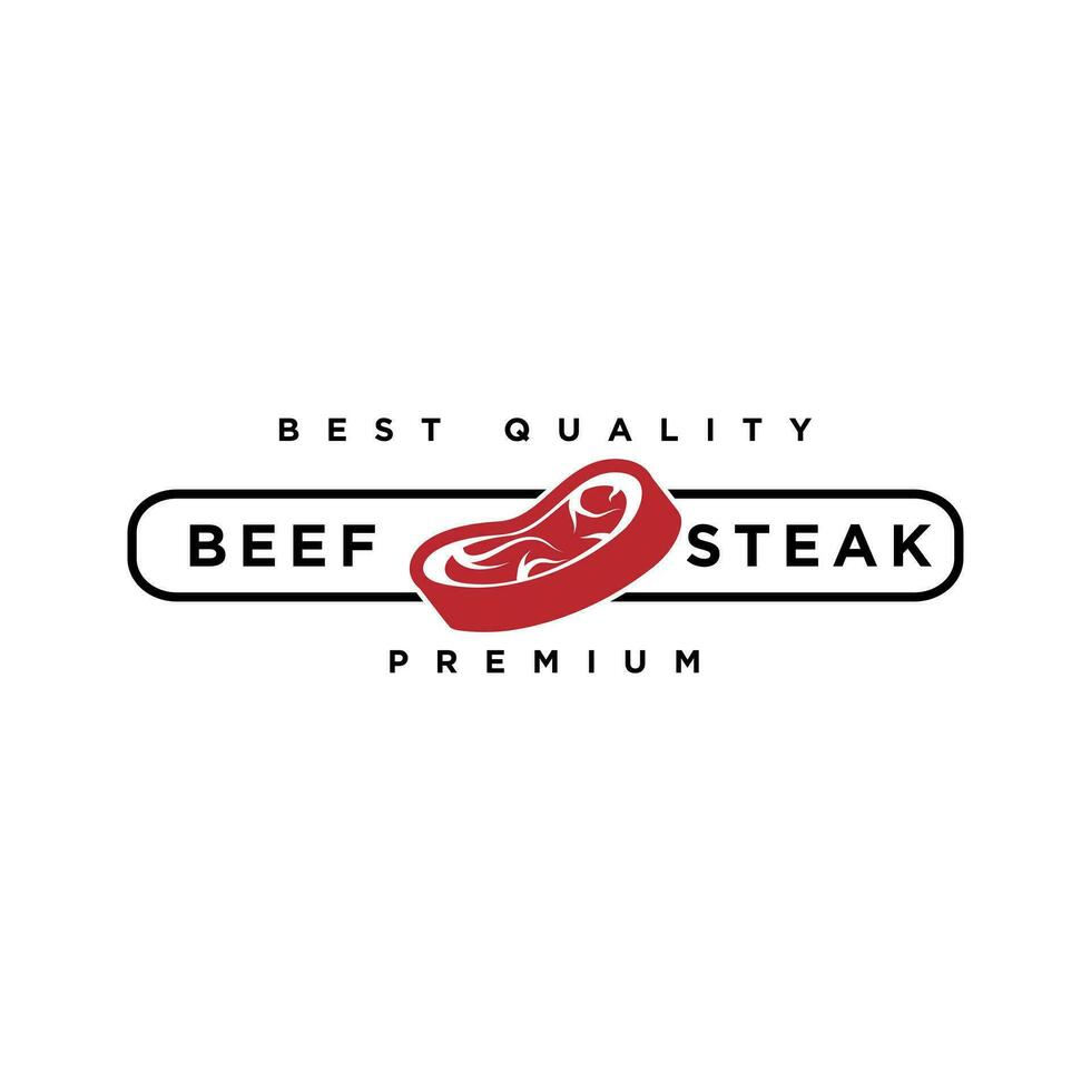 Vintage Beef Steak House or Butcher Shop Typography Label, Emblem, Logo Template. Set Signature. Isolated. vector