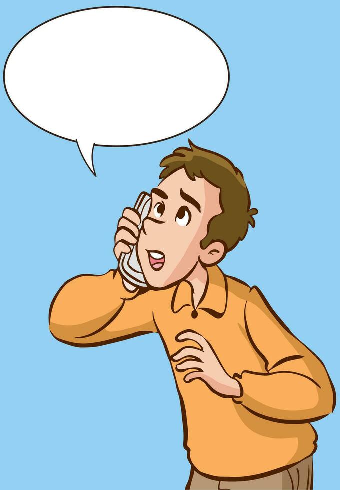 man talking on the phone vector