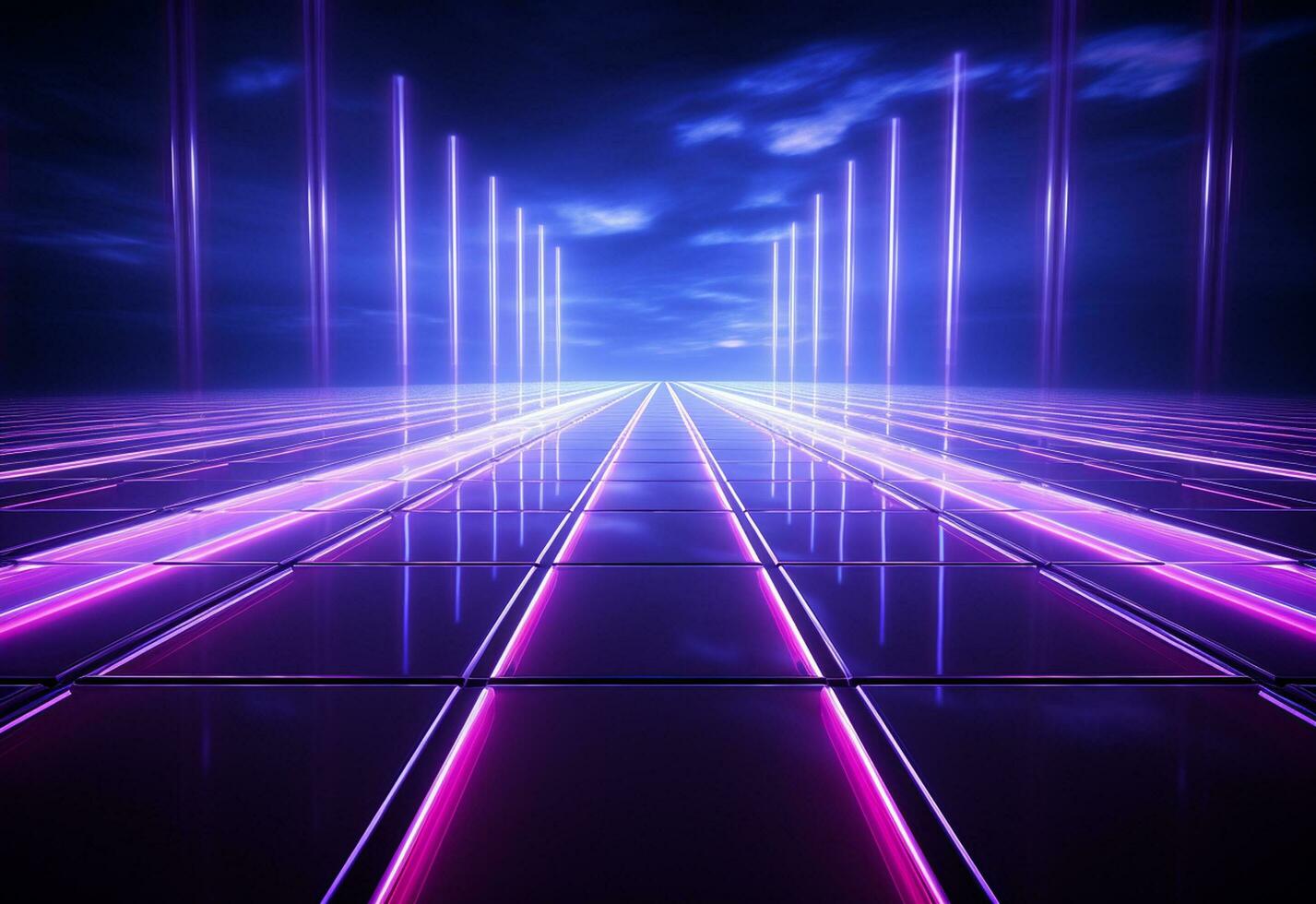 Ai Generative Neon illuminated futuristic backdrop realistic image, ultra hd, high design very detailed photo