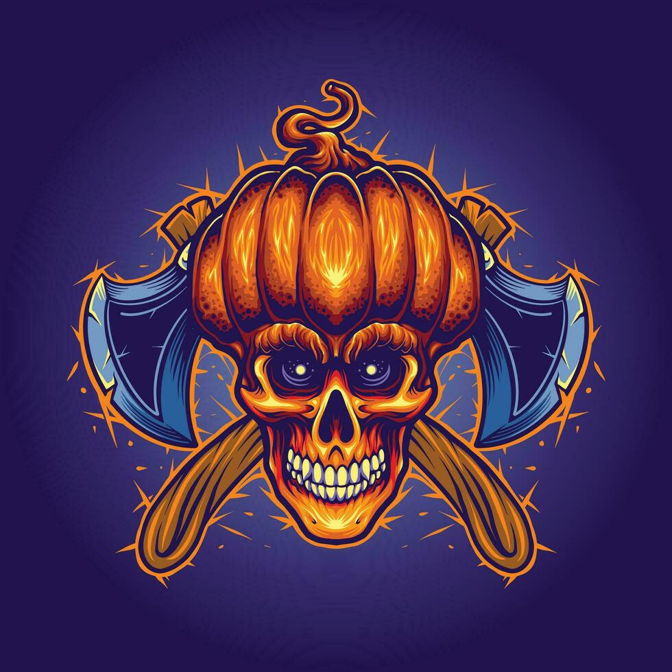 Jack O Lantern Axe Illustration vector