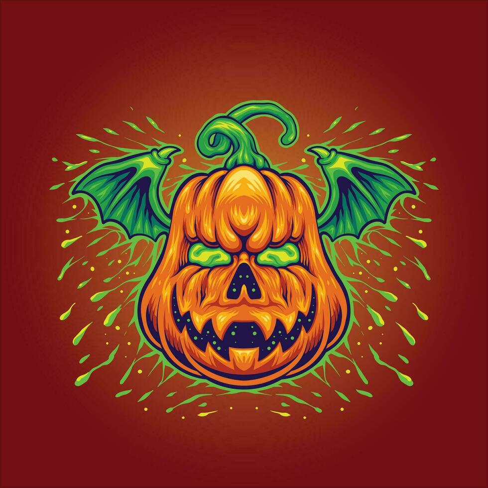 Pumpkin Bat Illustration vector