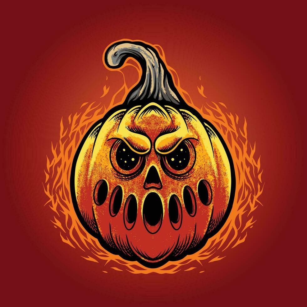 Horror Pumpkin Freak Halloween vector