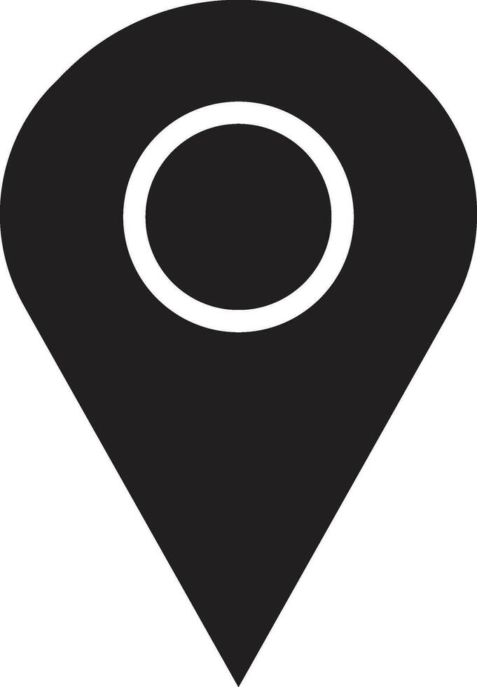 Black Color Location Icon Vector and Illustration