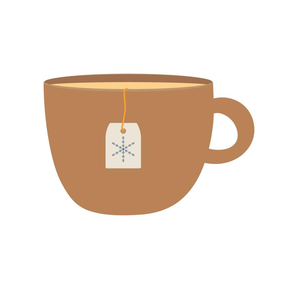 Cup of hot tea. Warm drink vector illustration