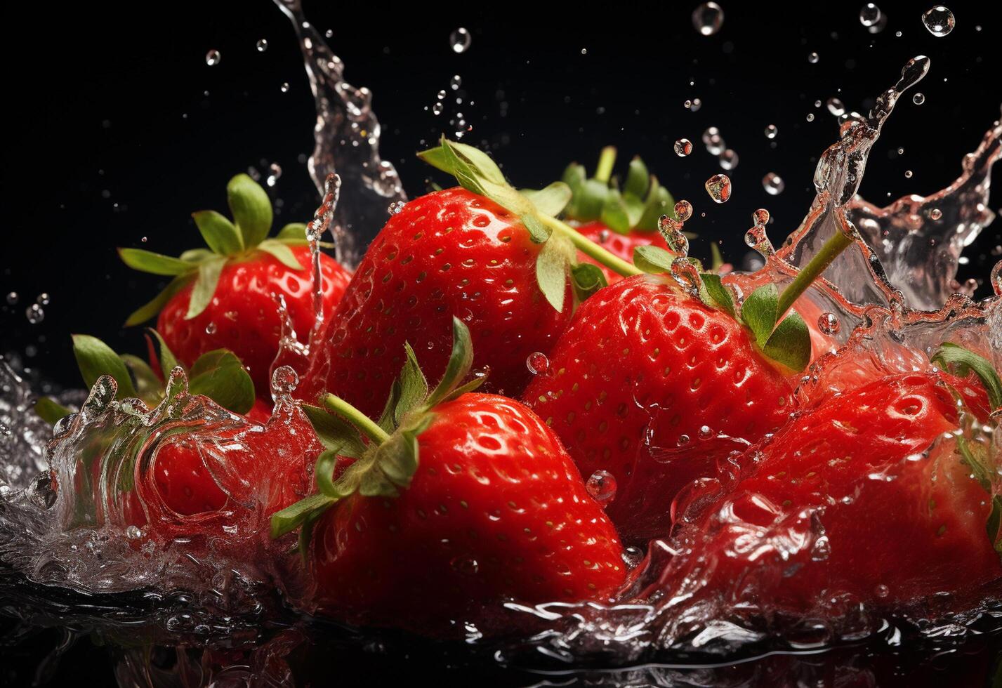 photo of strawberries in water splash