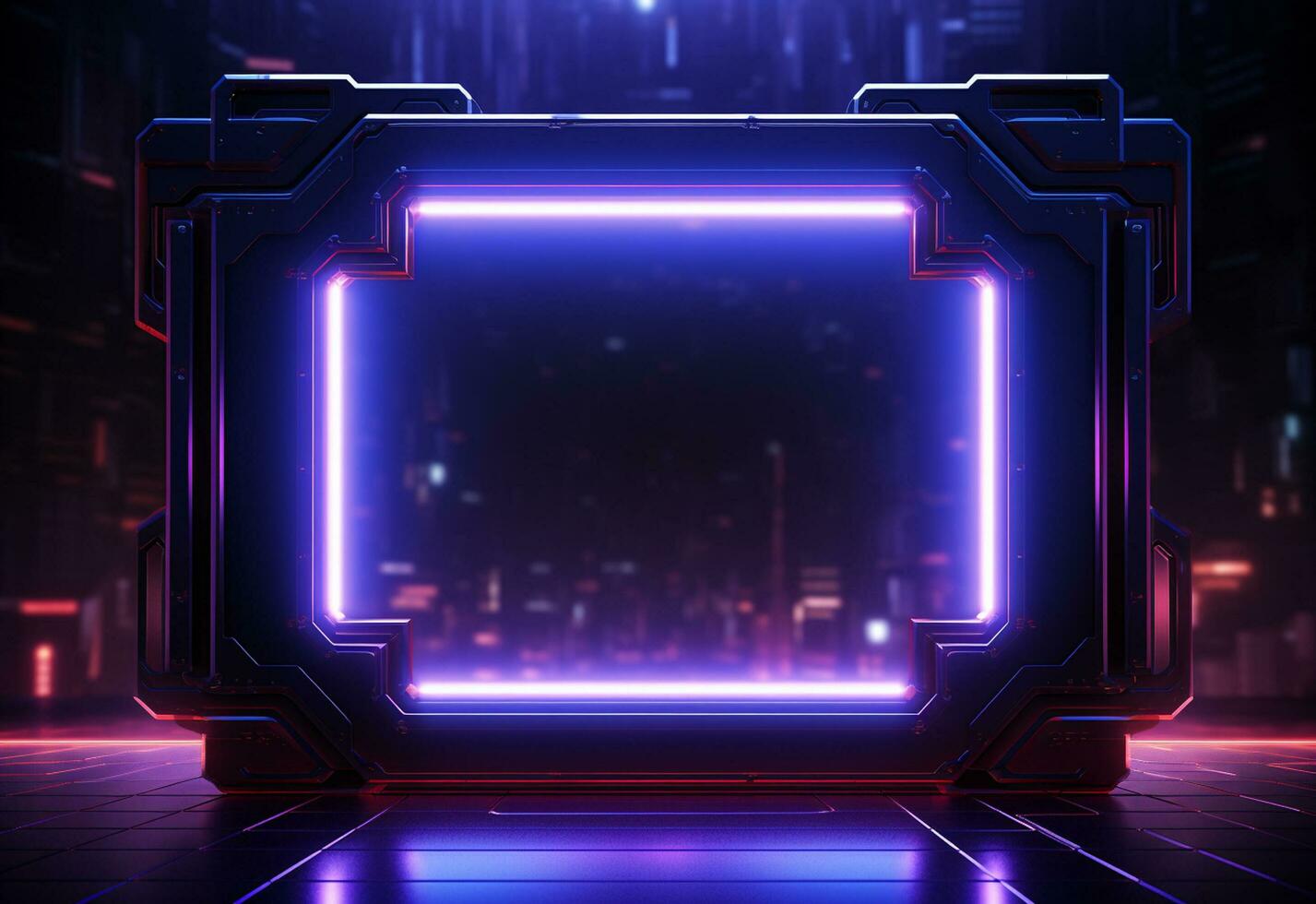 Ai Generative Neon illuminated futuristic backdrop realistic image, ultra hd, high design very detailed photo