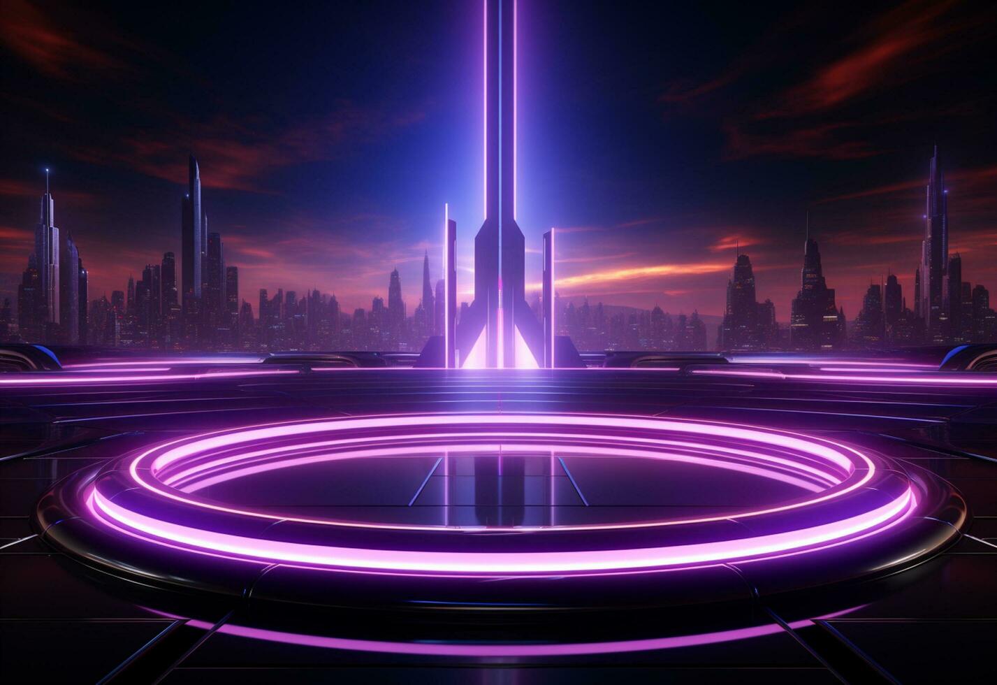Ai Generative Neon illuminated futuristic backdrop realistic image, ultra hd, high design very detailed photo
