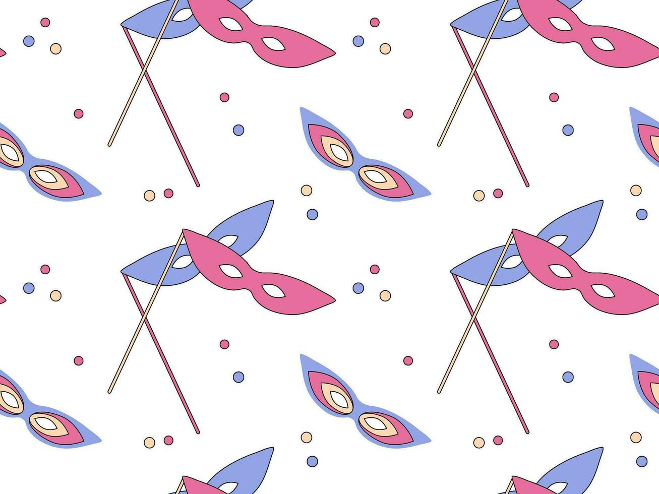 seamless pattern of masks. Masquerade,carnival, Confetti vector
