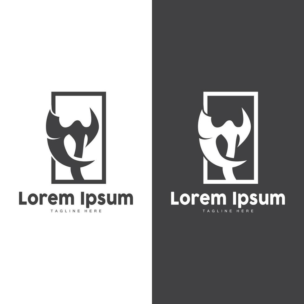 Axe Logo, Wood Cutting Tool, Lumberjack Vector, Simple Minimalist Design, Symbol Template vector