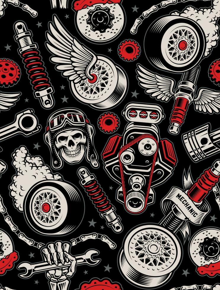 Hot Rod Seamless Background vector