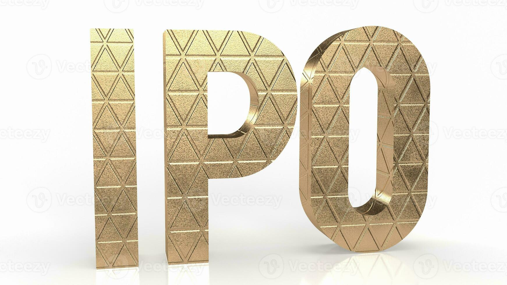 The gold ipo on white background for Business concept 3d rendering photo