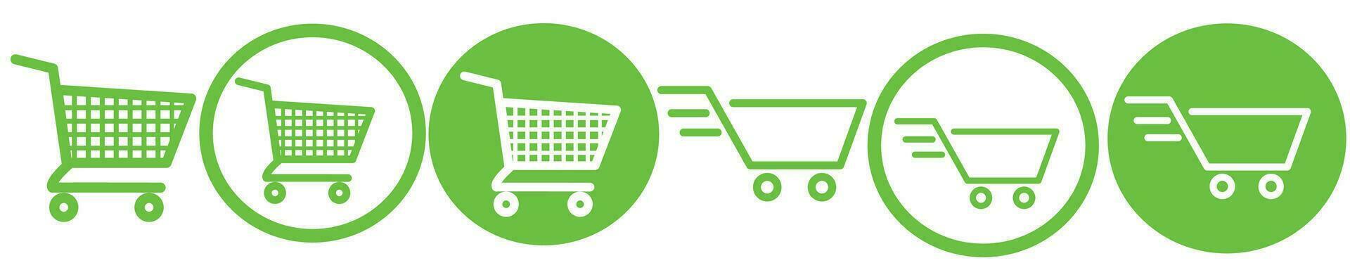 Shopping cart icon set. Shopping icons set. Shopping cart icon. Basket icon. Trolley. Vector illustration