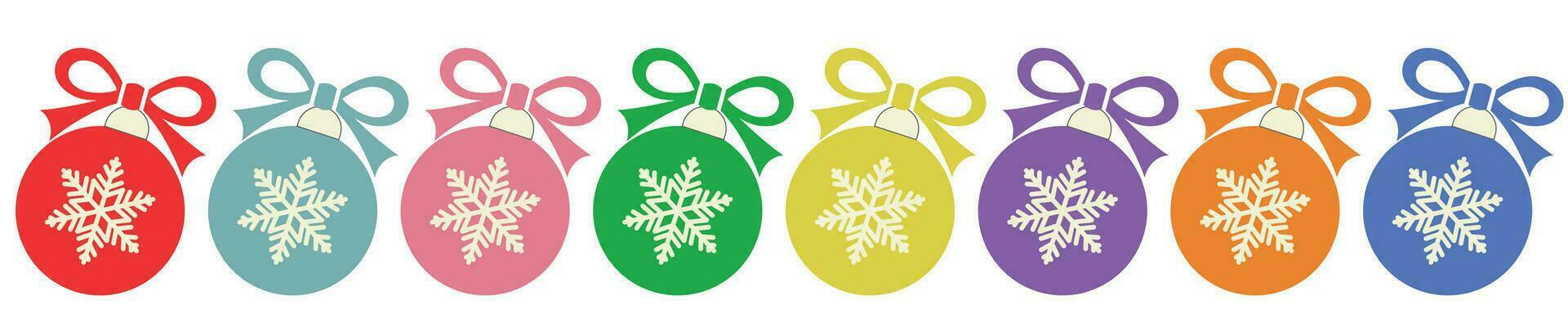 Christmas balls with snowflakes. Christmas balls elements vector set design. Christmas crystal ball vector set design. New Year decoration. Vector illustration