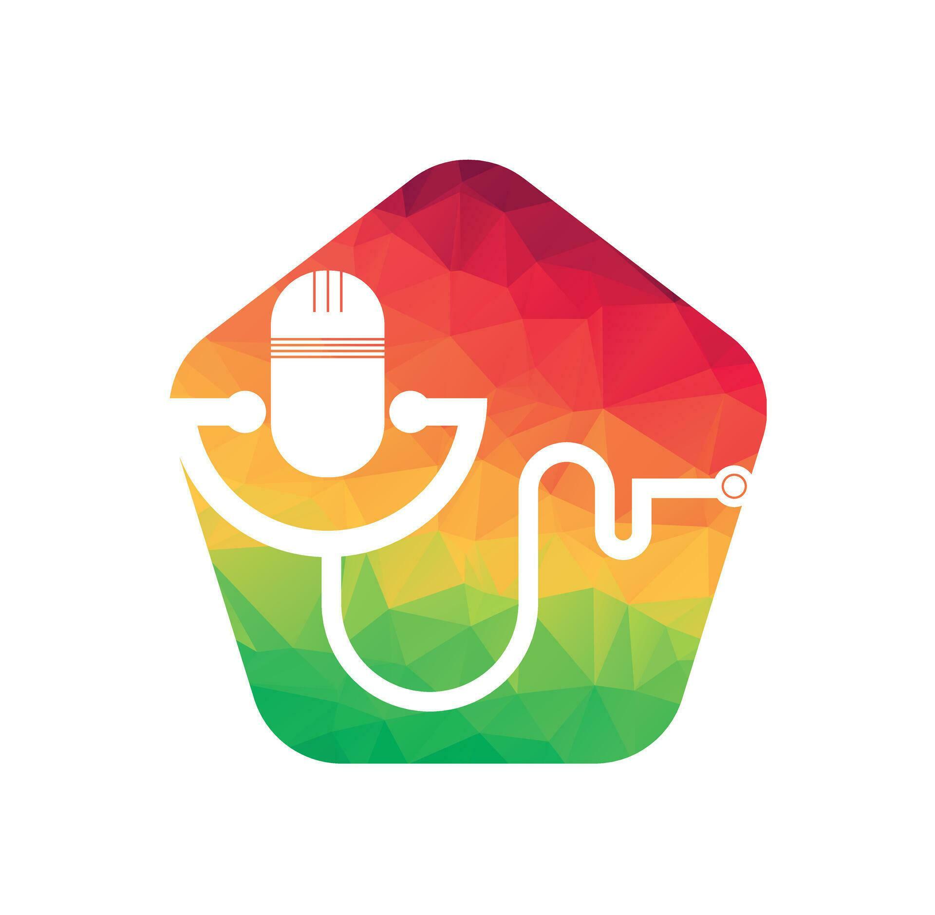 Mic Microphone stethoscope for Medical Podcast 29333172 Vector Art at