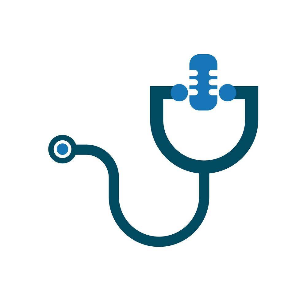 Mic Microphone stethoscope for Medical Podcast 29333195 Vector Art at