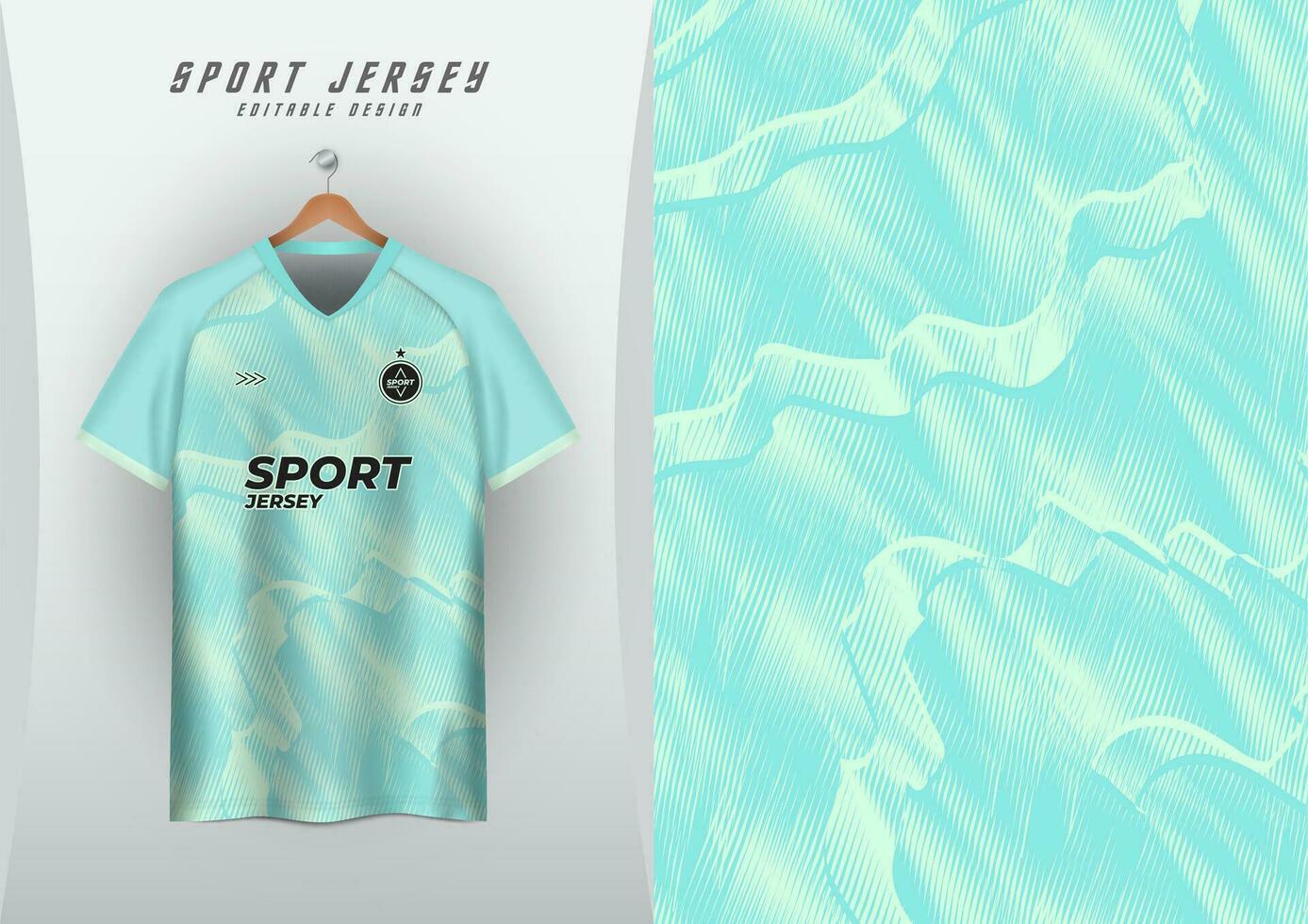 Backgrounds for sports jersey, soccer jerseys, running jerseys, racing jerseys, wave overlay pattern, mint green vector