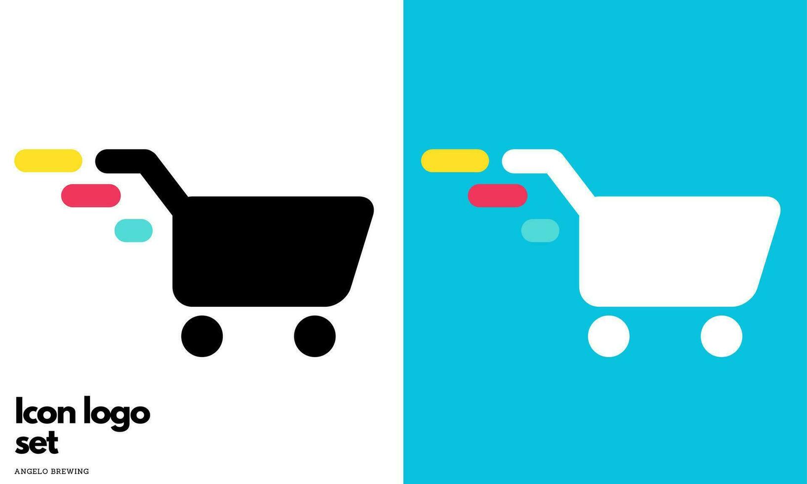 Trolley icons for shopping websites or landing page vector