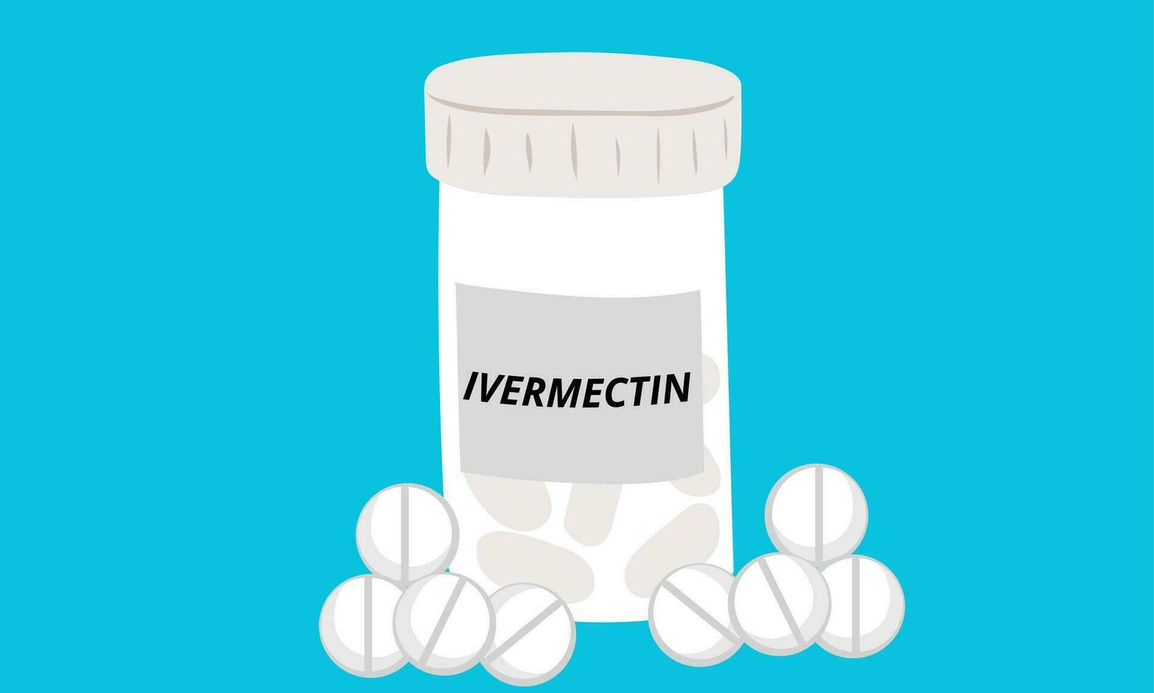 Ivermectin Pills in Rx bottle vector illustration
