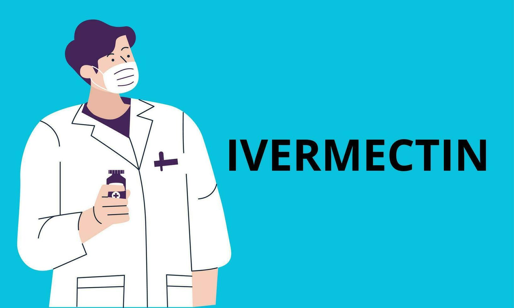 Ivermectin Pills in Rx bottle vector illustration