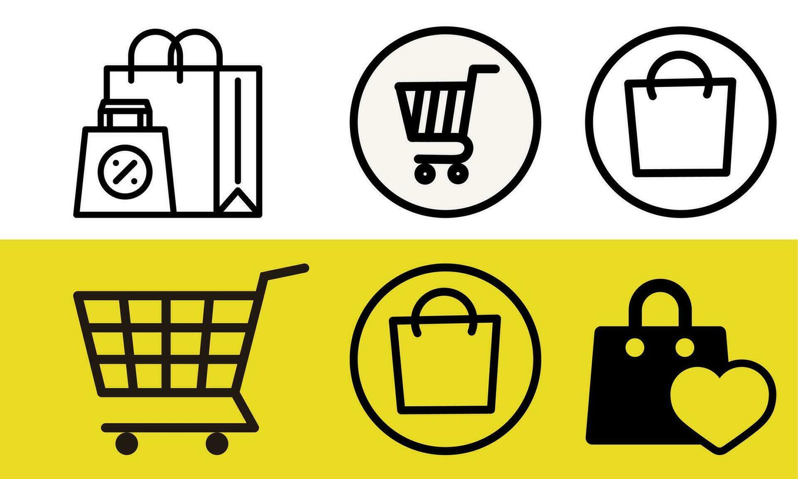 Trolley icons for shopping websites or landing page vector