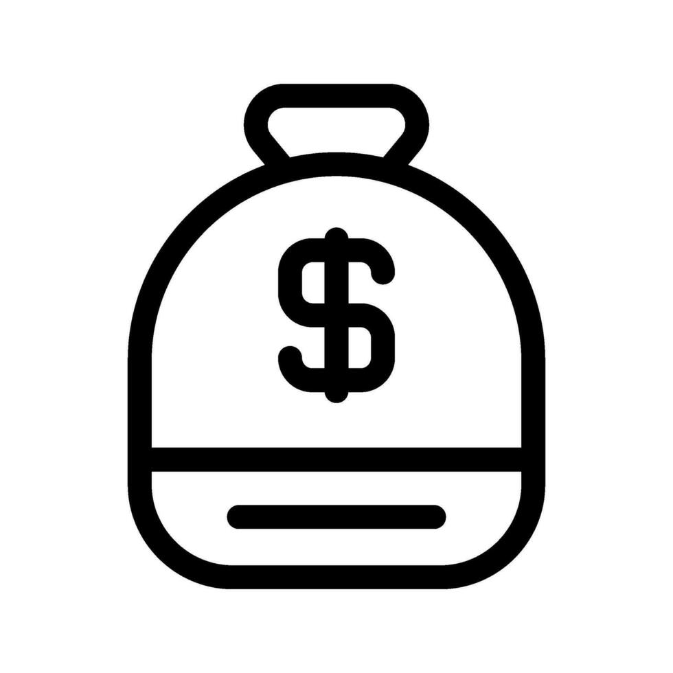 dinero bolso icono vector símbolo diseño ilustración