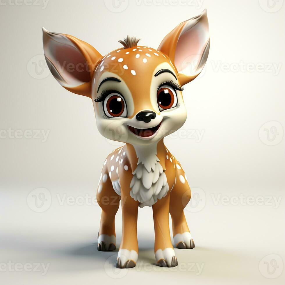 3d cartoon cute deer ai photo