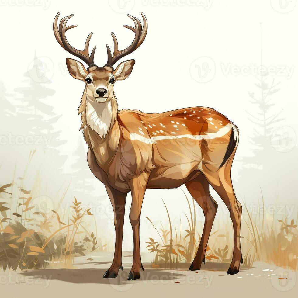 3d cartoon cute deer ai photo