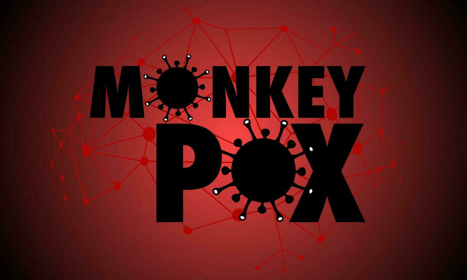 Monkeypox virus banner virus outbreak pandemic design with microscopic view background. Vector illustration