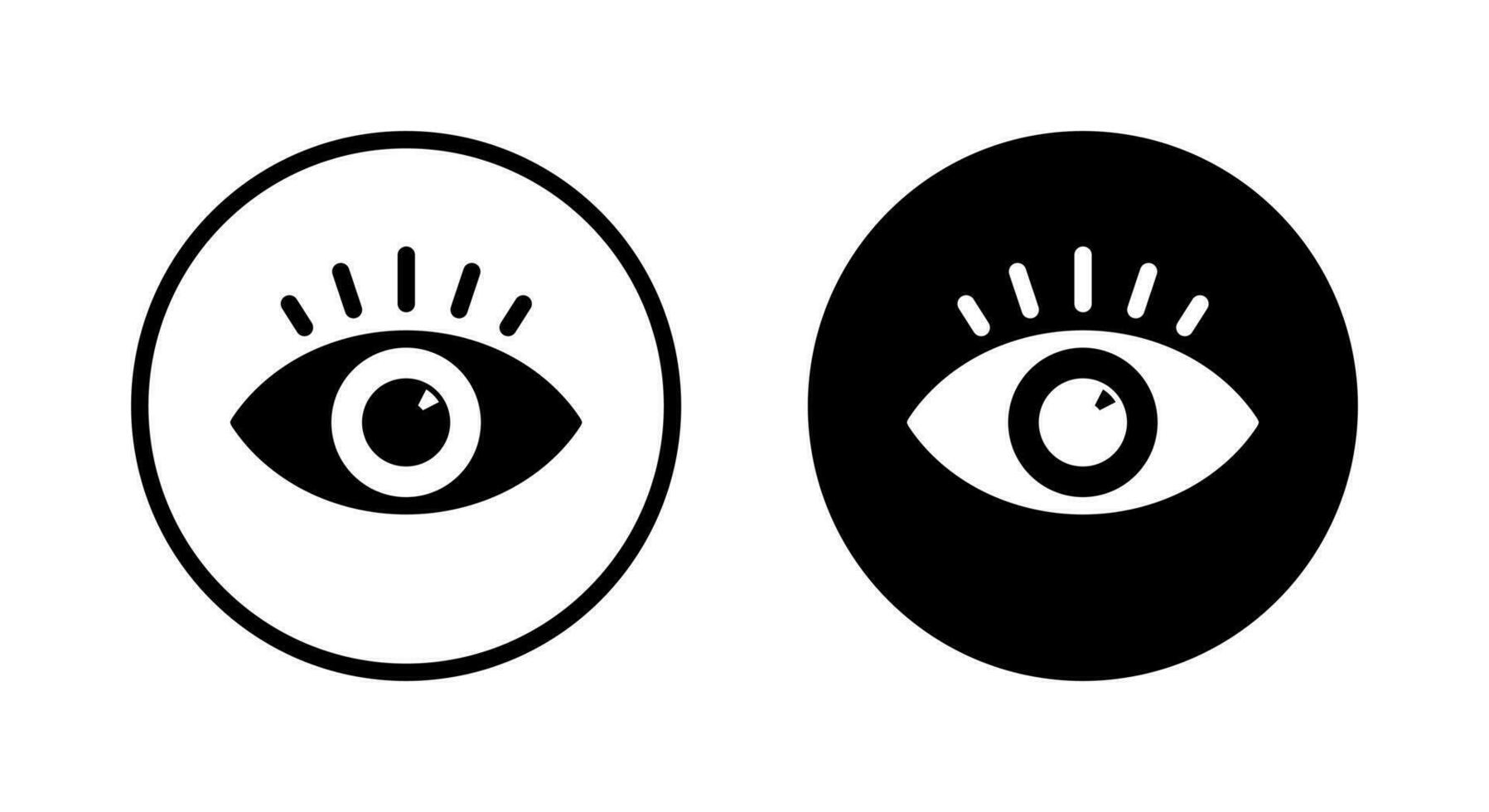 Eye view icon vector in black circle