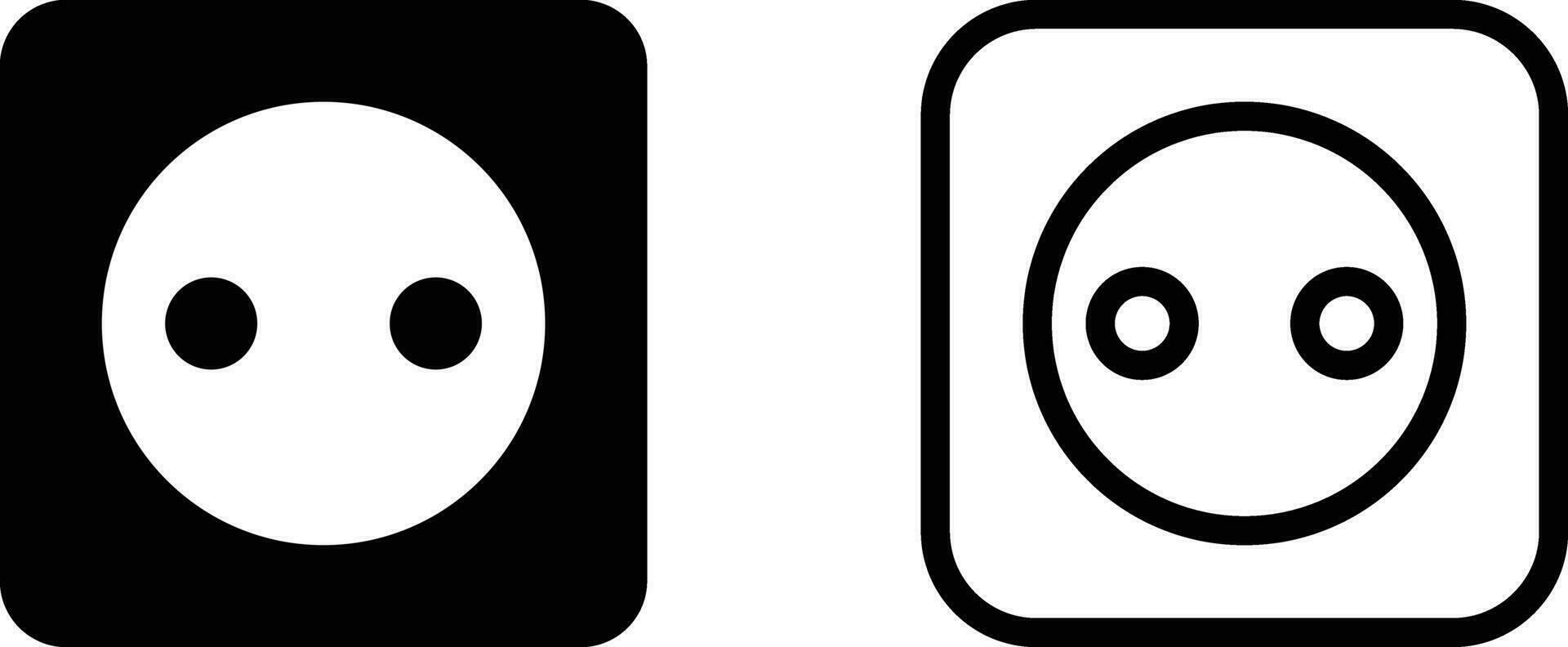 electric socket icon set in two styles . Power socket icon set vector