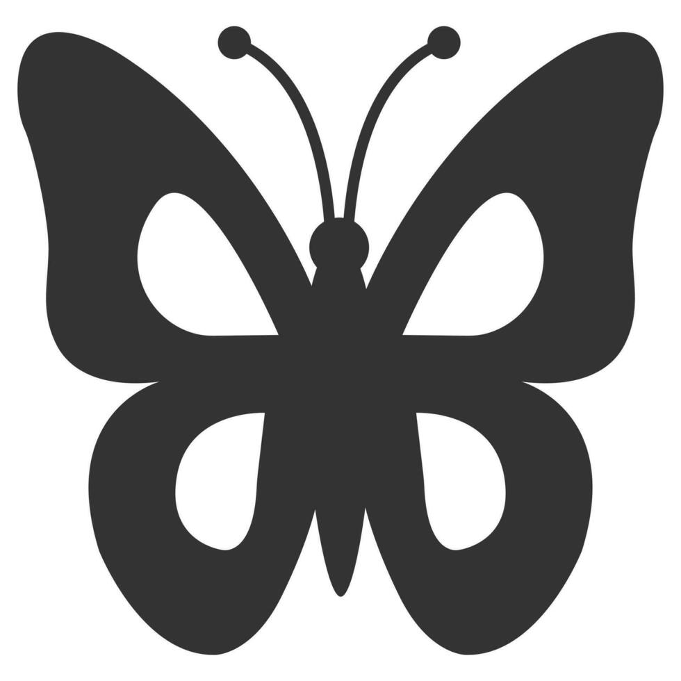 mariposa silueta. vector plano icono