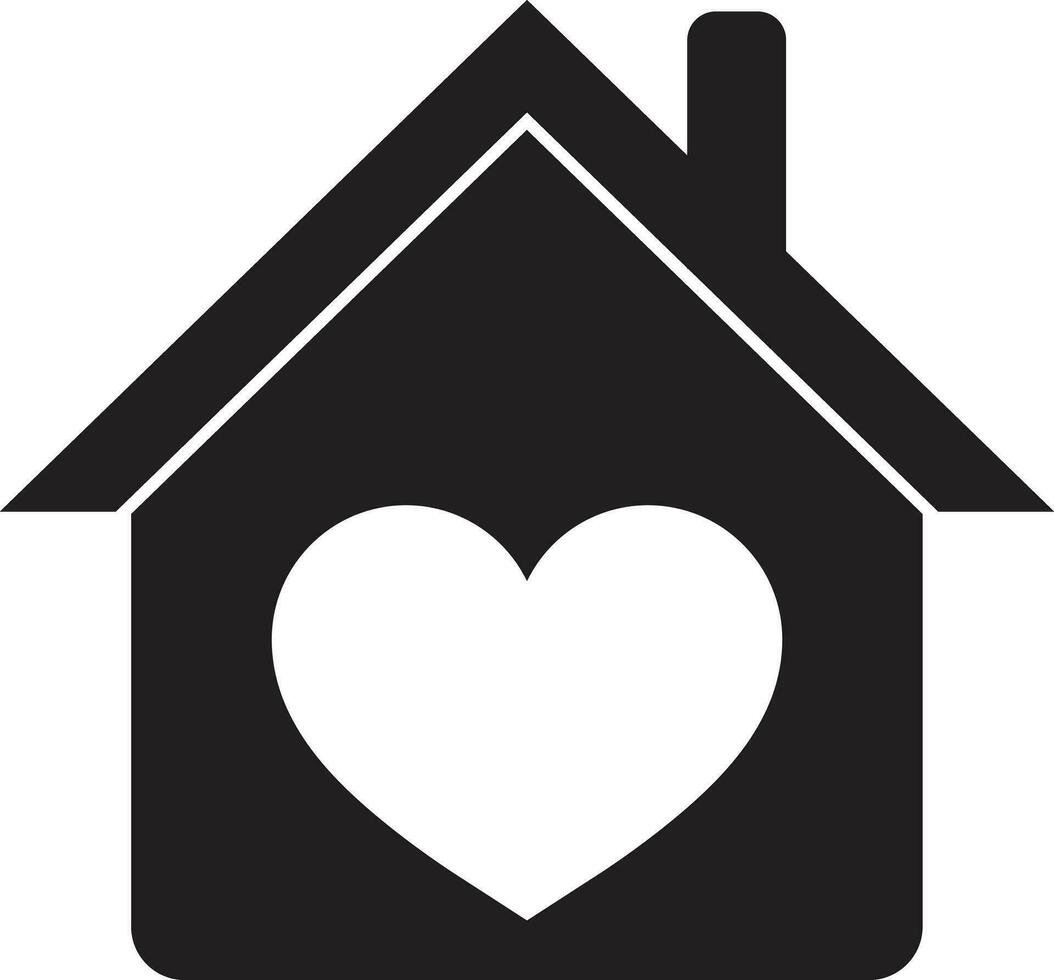 Love home icon . Heart in a house icon . Vector illustration