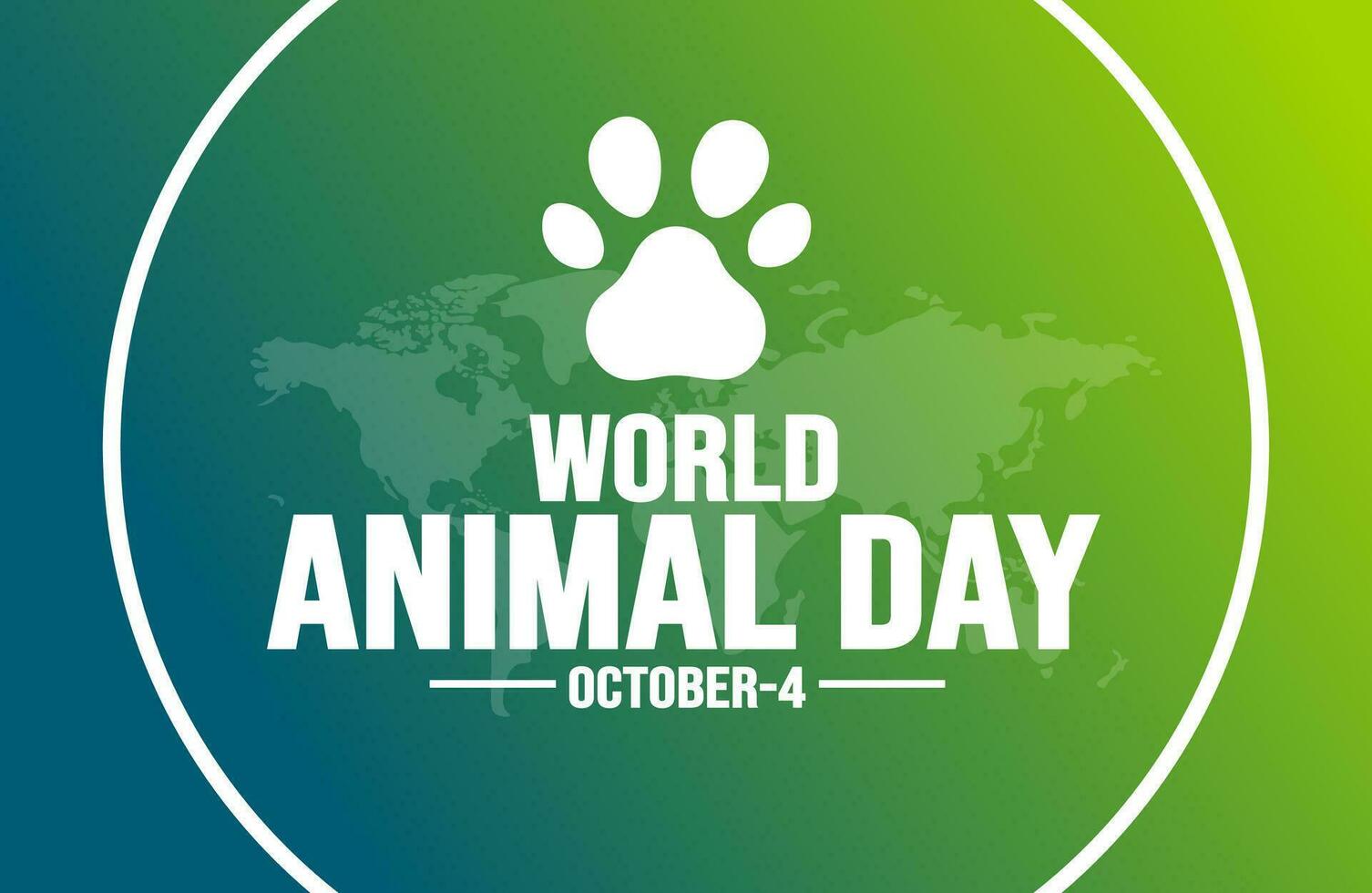 October 4 is world animal day background template. Holiday concept. background, banner, placard, card, and poster design template with text inscription and standard color. vector illustration.