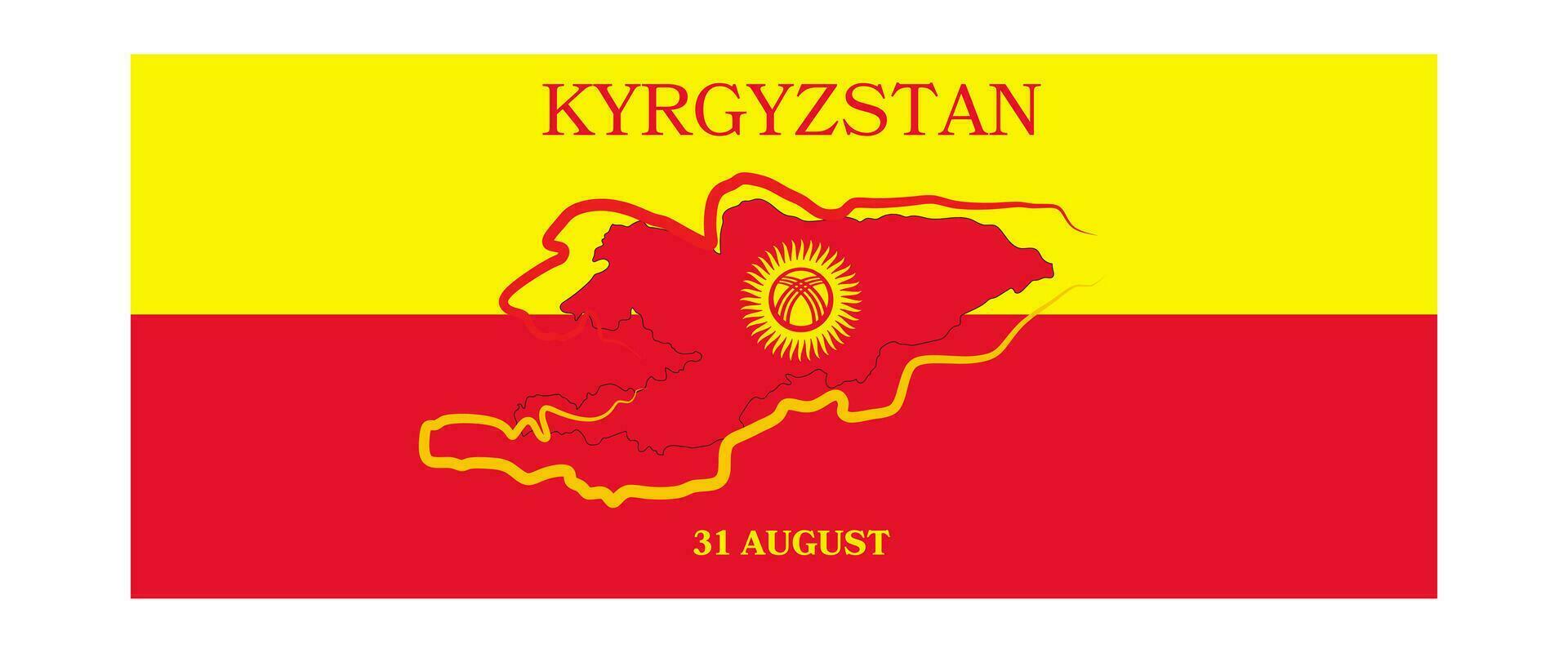 Kyrgyzstan national day banner modern style vector