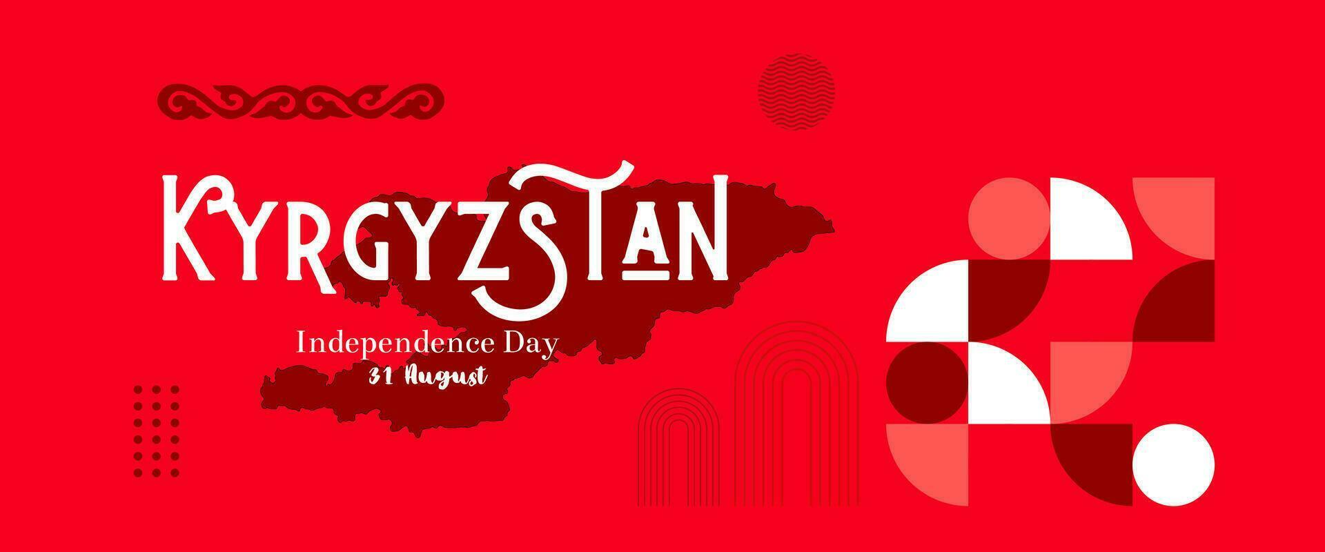 Kirguistán nacional día bandera moderno estilo vector