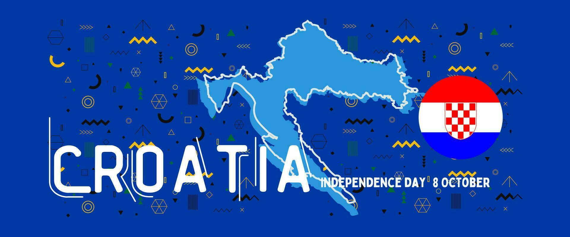 Croatia independence day banner modern style vector