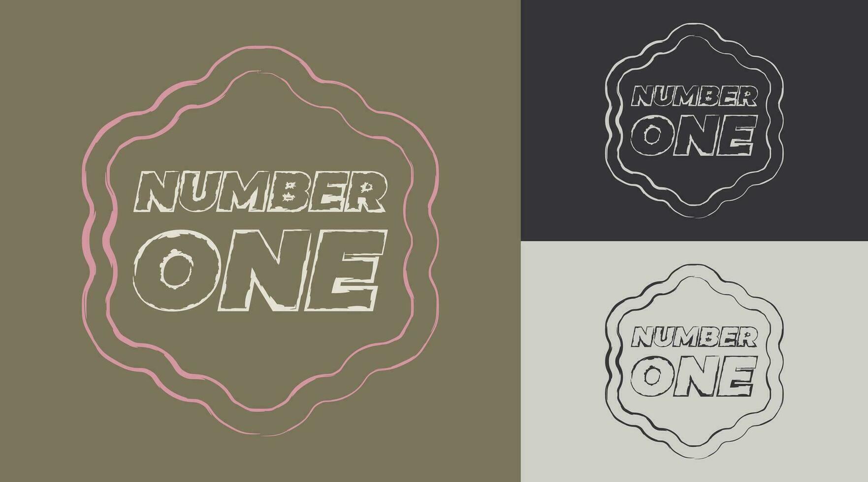 Number 1 logo camouflaged in the word one vector