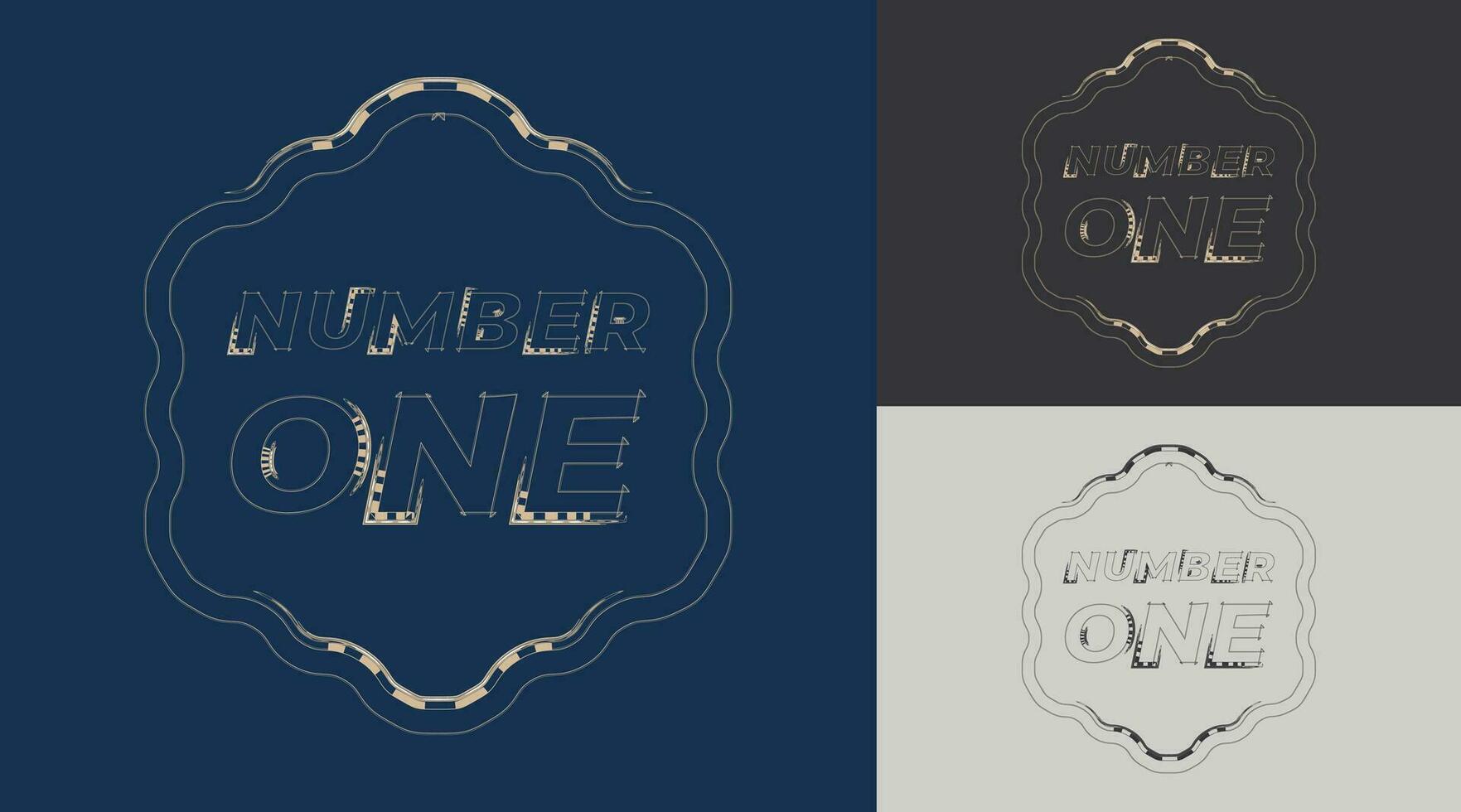 Number 1 logo camouflaged in the word one vector