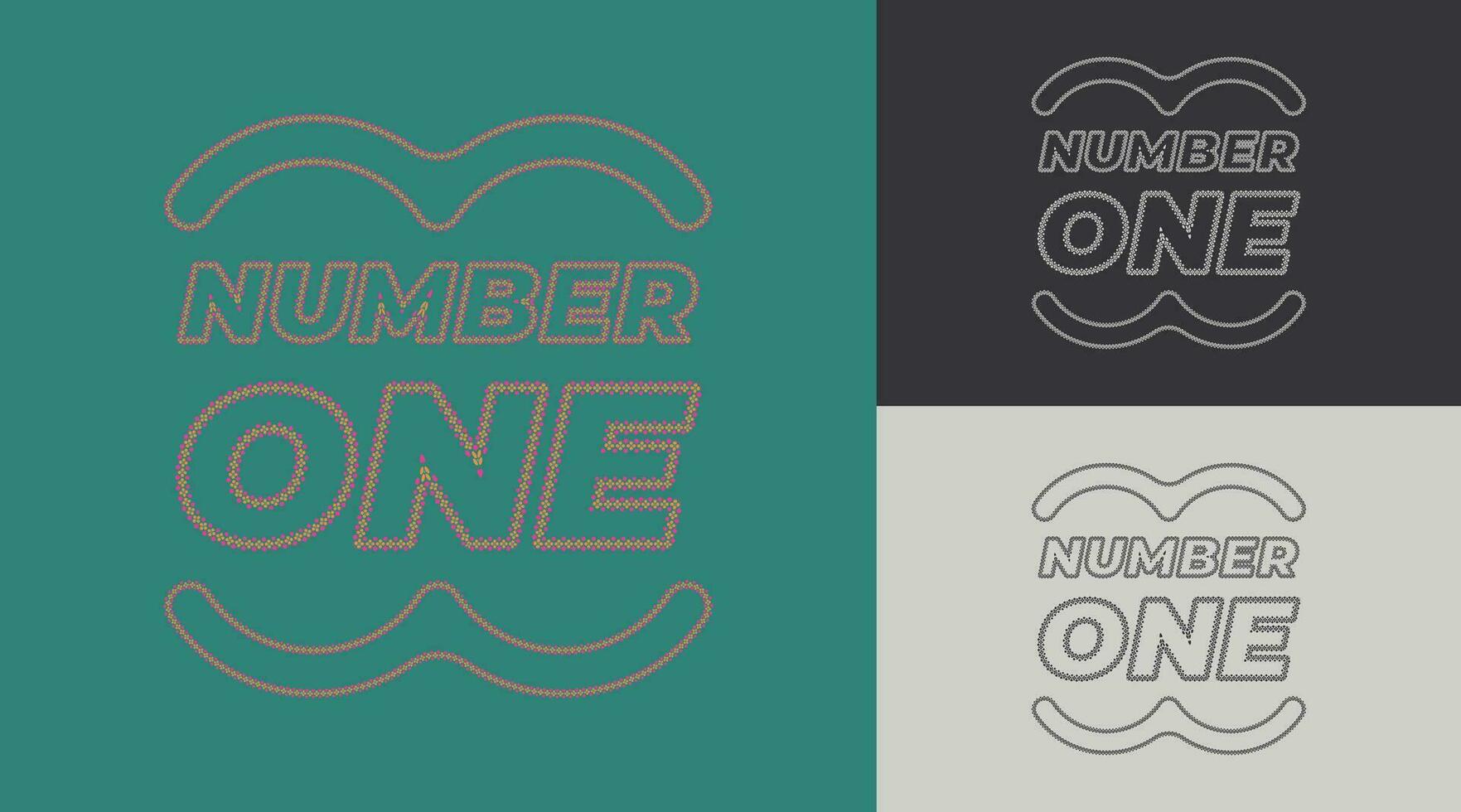 Number 1 logo camouflaged in the word one vector
