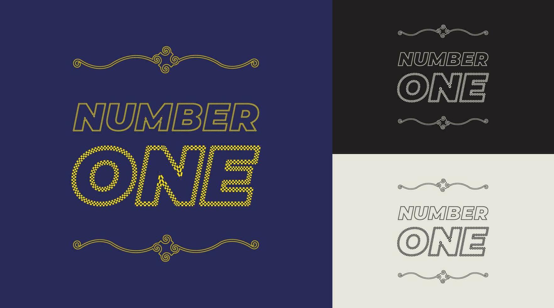 Number 1 logo camouflaged in the word one vector