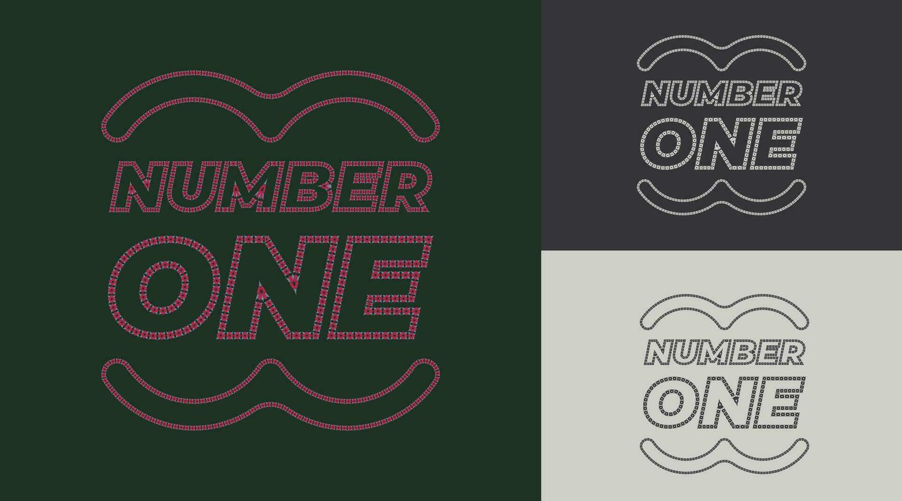 Number 1 logo camouflaged in the word one vector