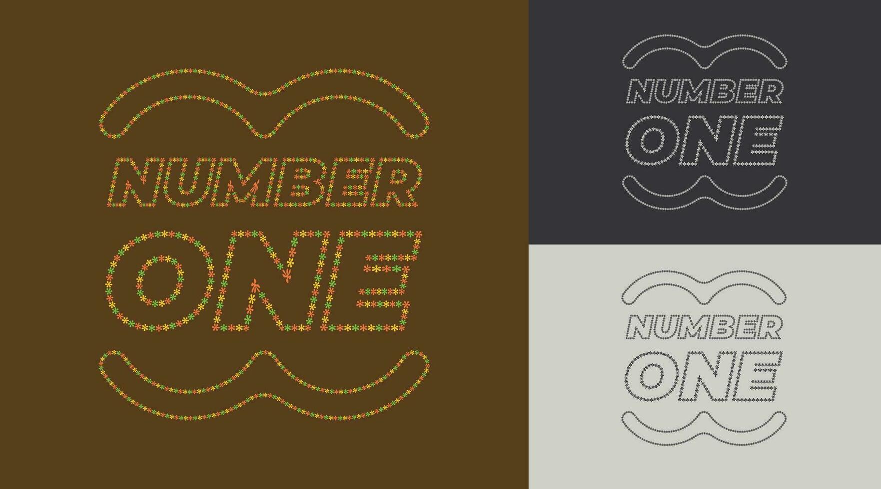 Number 1 logo camouflaged in the word one vector