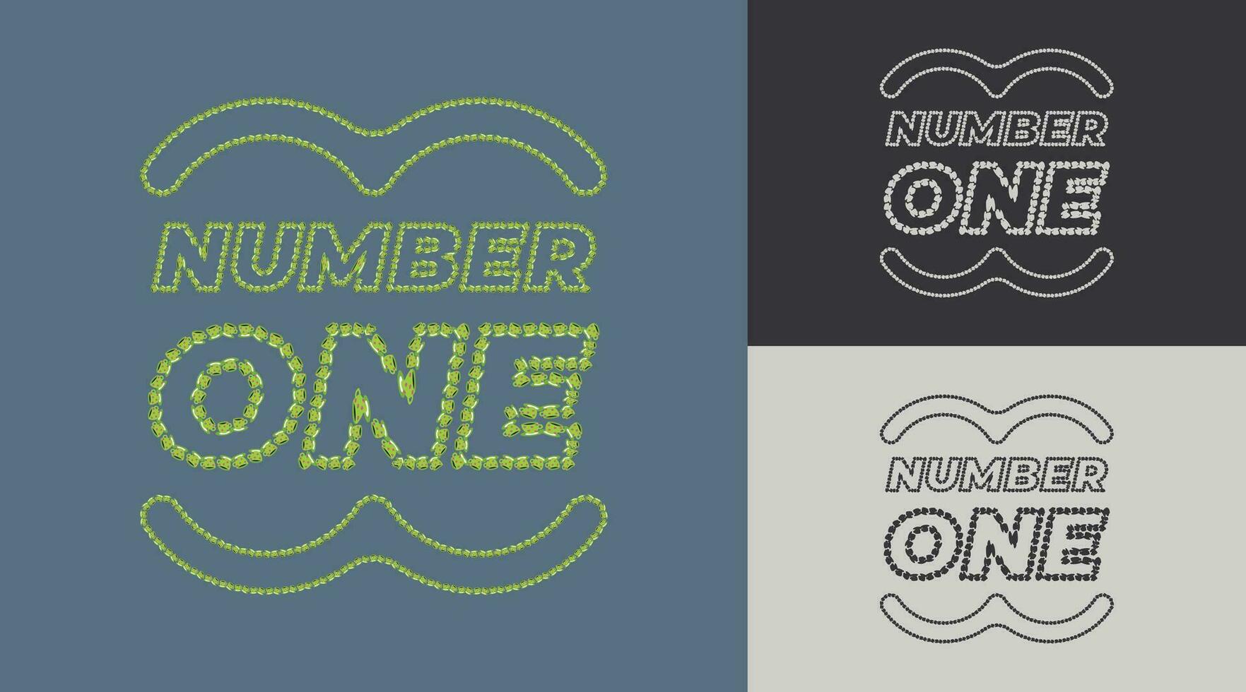 Number 1 logo camouflaged in the word one vector