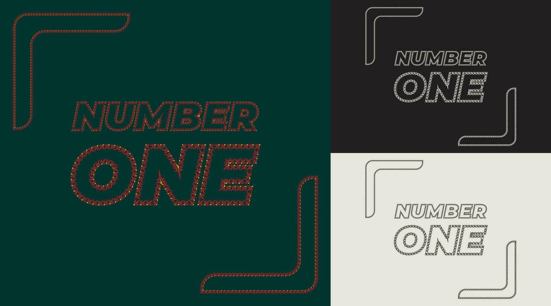Number 1 logo camouflaged in the word one vector
