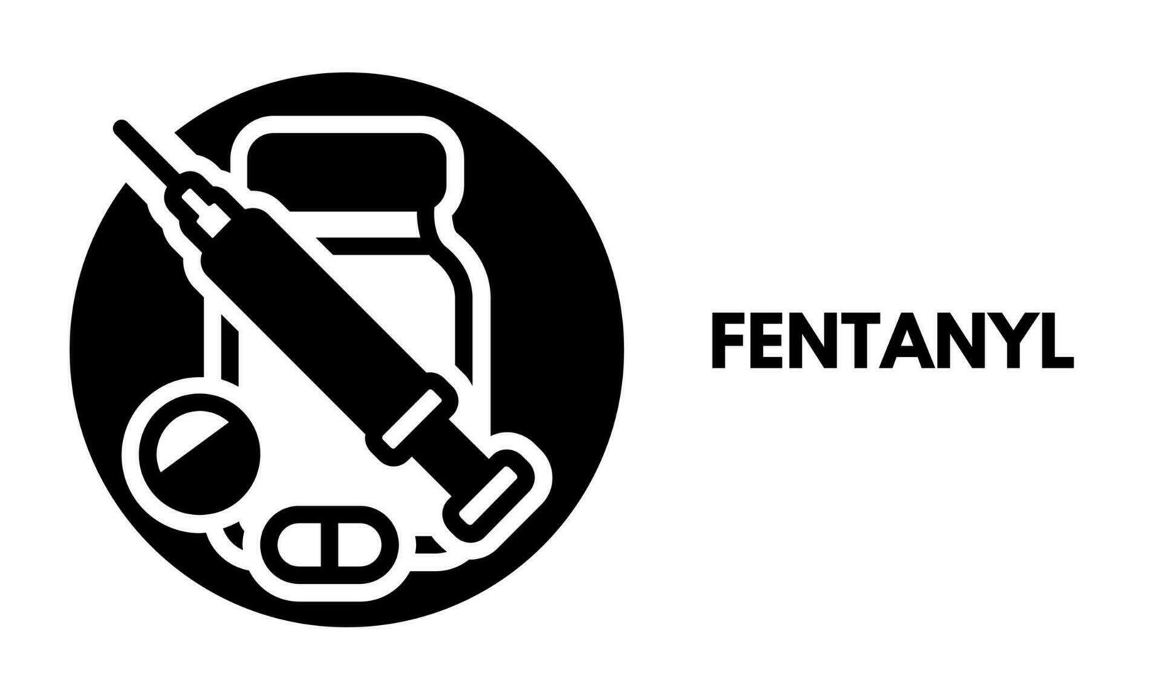 Fentanyl. Fentanyl pills in RX prescription drug bottle illustration vector