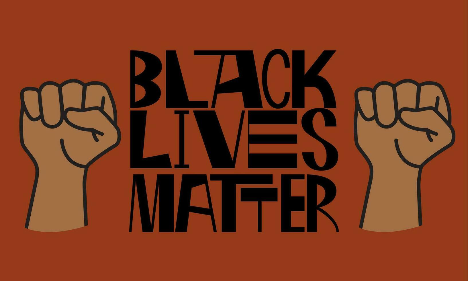 Black lives matter banner for protest, rally or awareness campaign against racial discrimination of dark skin color. vector