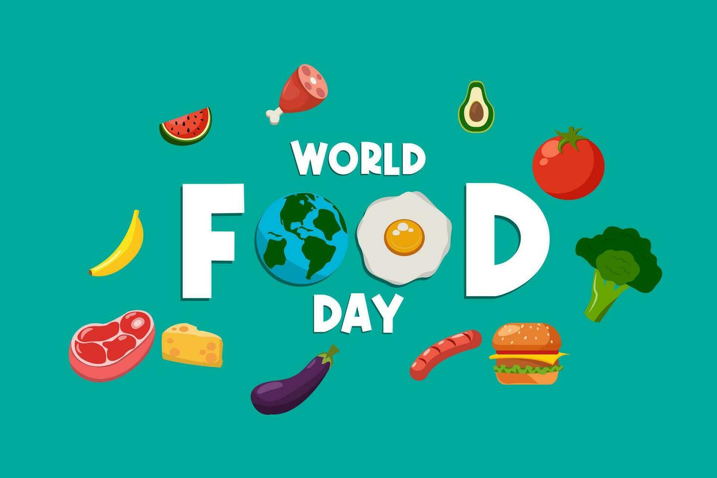 vector flat design world food day