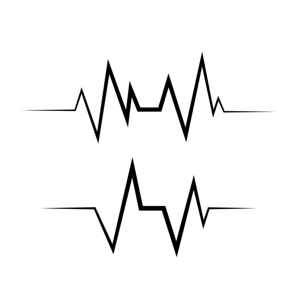 vector six ecg heartbeat lines